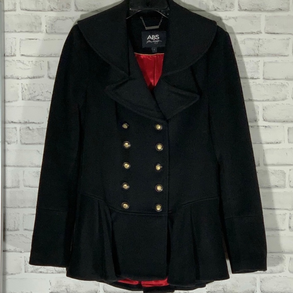 NWOT- Double Breasted Peplum Wool Coat